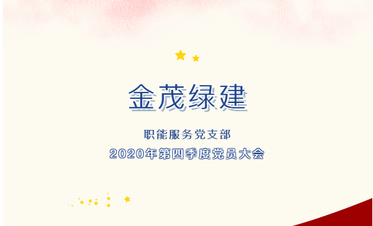 金茂綠建 職能服務(wù)黨支部 2020年第四季度黨員大會(huì)